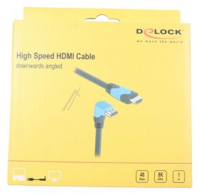 Delock Hdmi Cable - High Speed Hdmi Kabel Stecker Gerade Zu Stecker 90° Unten Gewinkelt 48 Gbps 8k 60 Hz 1 M