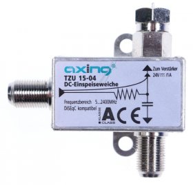 Axing Antenna Splitter Sat/terrestri - Tzu 15-04 Stromeinspeiseweiche