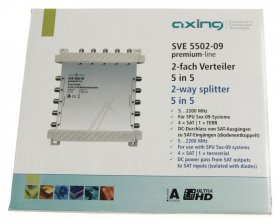 Axing Sat-, Bk- And Terrestrial Div - Sve 5502-09 2-fach Verteiler 5 In 5 5-2200 Mhz
