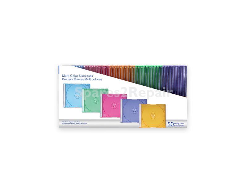 Verbatim Cd-organiser - Slim Cd-dvd Jewel Case 50 Pack Multi Colour - 49973