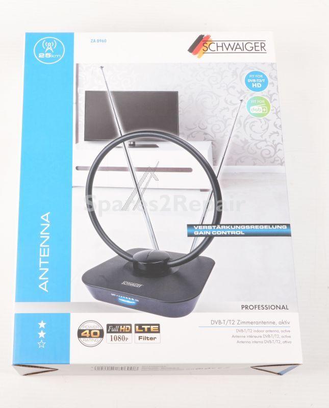Schwaiger Indoor Aerial - Za8960011 Za8960_013 Zimmerantenne: Aktiv-ukw-vhf-uhf-max 36 Db Schwarz