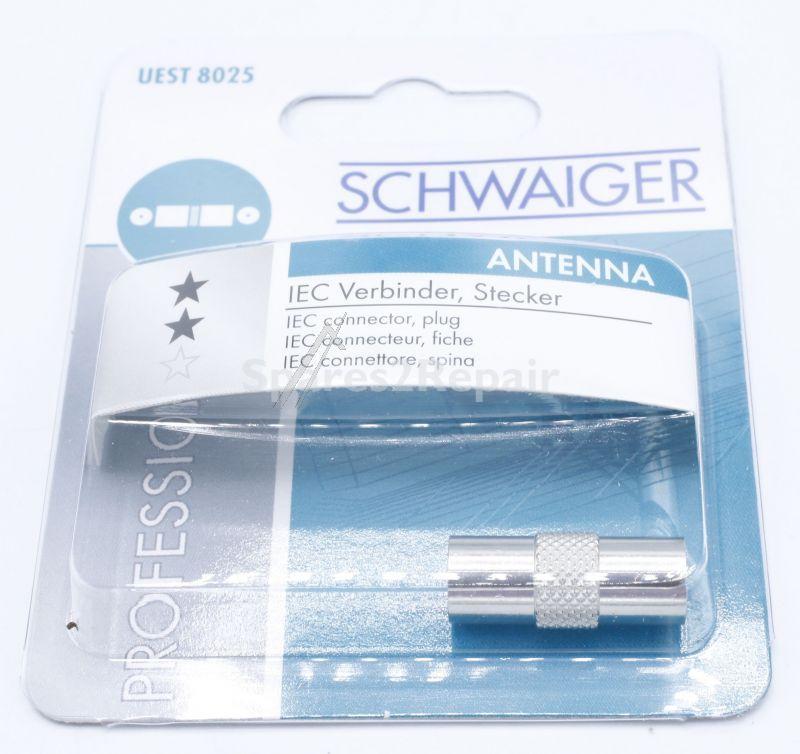 Schwaiger Coaxial Adaptor - Koax Doppelstecker, Silber