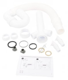 Haas Siphon - 2820 Pp Sink Siphon 1 With Flexible Hose And Two Appliance Connections