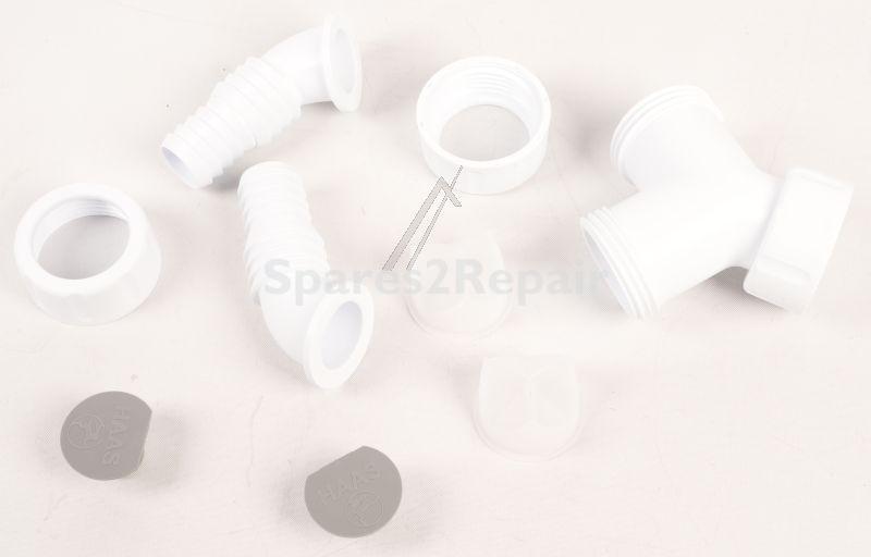 Haas Tube Spout - 2913 Pp Double Hose Nozzle "save" 3-4" And 1" With Backflow Preventer For Sink Siphon White