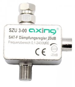 Axing Leveltuning Satellite - Szu 3-00 Sat Signal Attenuator F-plug-socket 0,5-20db 0,1-2200mhz