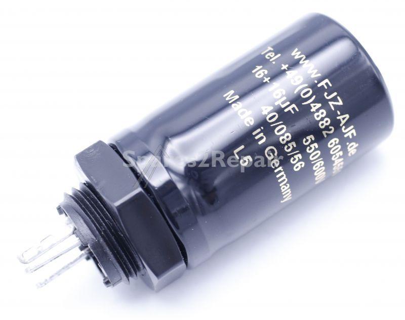 Ftcap Radial Electrolytic 85 Degrees - 16+16uf-550v Elco Radial 25x40mm,screw -on Coil With M18 Central Mounting