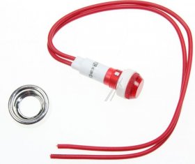 Compatible Filament Lamp - Red Filament Lamp With Lead + Chrome Frame M:10mm