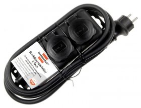 Brennenstuhl Splitter With Switch 2way - Extension Socket Ip44 2-way Black 2m H07rn-f 3g 1,5