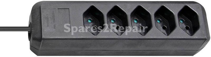 Brennenstuhl Five-way Trailing Socket - Eco-line Steckdosenleiste 5-fach Schwarz 2m *ch*